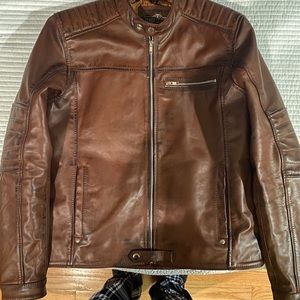 Men’s leather jacket moto racer